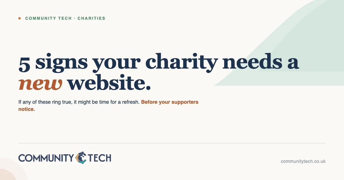 Charity websites: when yours is starting to show its age